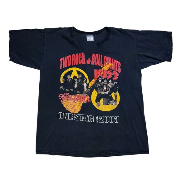 All Sport Other - Vintage 2003-2004 KISS/Aerosmith One Stage Tour Shirt Size XL Flawed